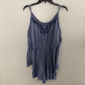 Blue striped Hollister romper